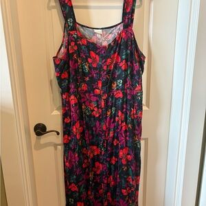 Ava & Viv Pink and Black Pleated Maxi Dress for Weddings